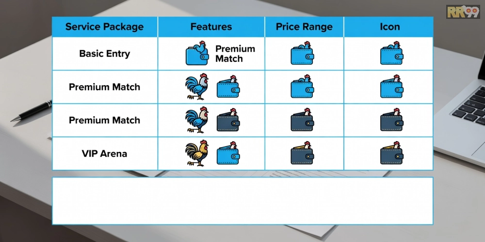 Bảng giá chi tiết các gói dịch vụ đá gà online rr99 năm 2025