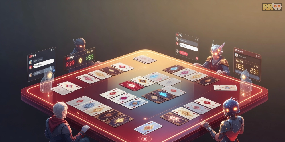 Minh họa giao diện chơi Phỏm trên nền tảng rr99 với đồ họa sống động