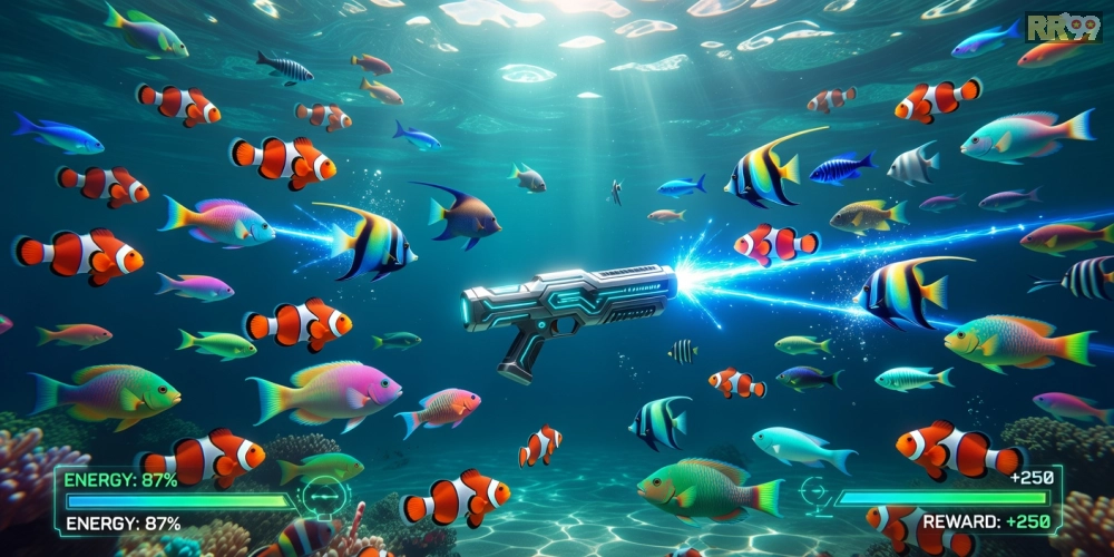 Hình minh họa trò chơi bắn cá đổi thưởng rr99 với đồ họa sống động và phần thưởng hấp dẫn