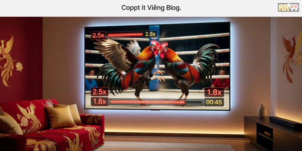 Caption minh họa giao diện xem đá gà trực tuyến rr99 với chất lượng HD sắc nét và giao diện thân thiện