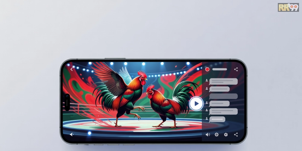 Minh họa giao diện xem đá gà trực tiếp trên nền tảng rr99 với chất lượng HD sắc nét